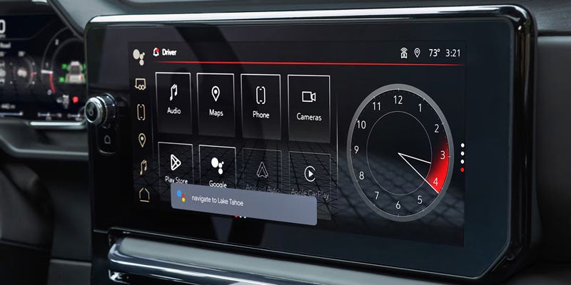 Touchscreen infotainment system close-up