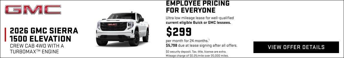 EMPLOYEE PRICING FOR EVERYONE

Ultra low mileage lease for well-qualified current eligible Buick ...