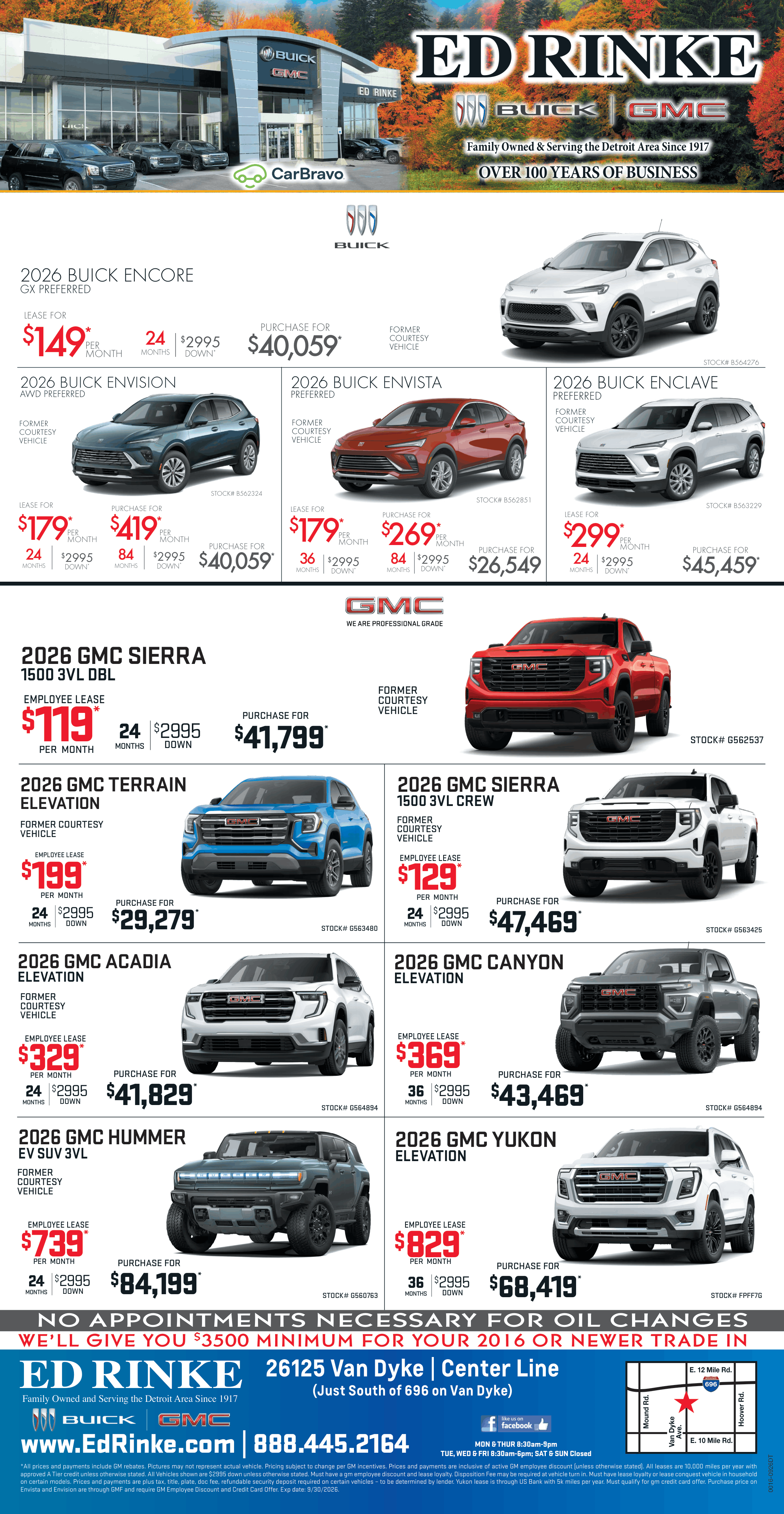 Weekly ad specials at Ed Rinke Buick GMC in Center Line MI