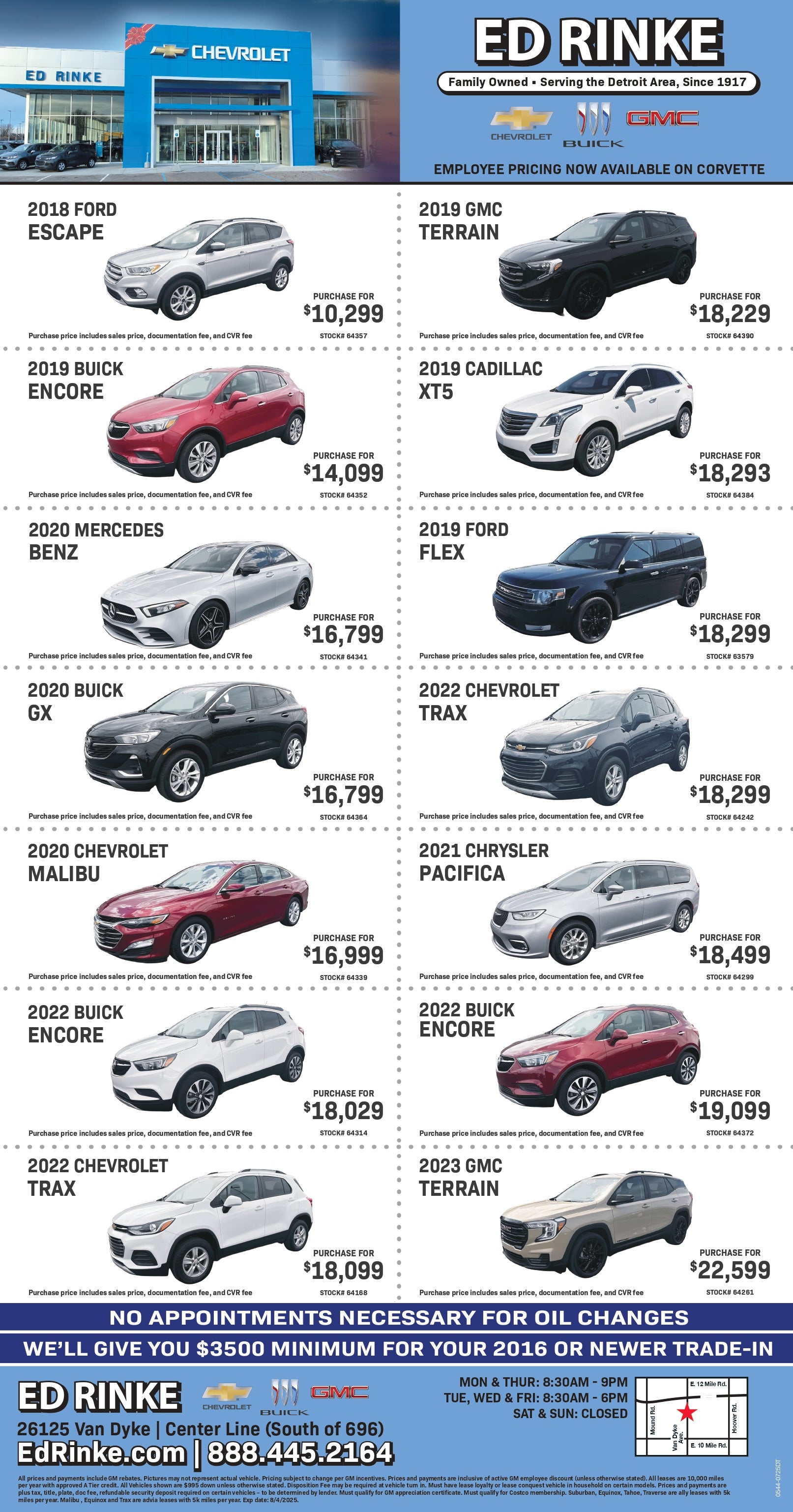 Weekly ad specials at Ed Rinke Buick GMC in Center Line MI