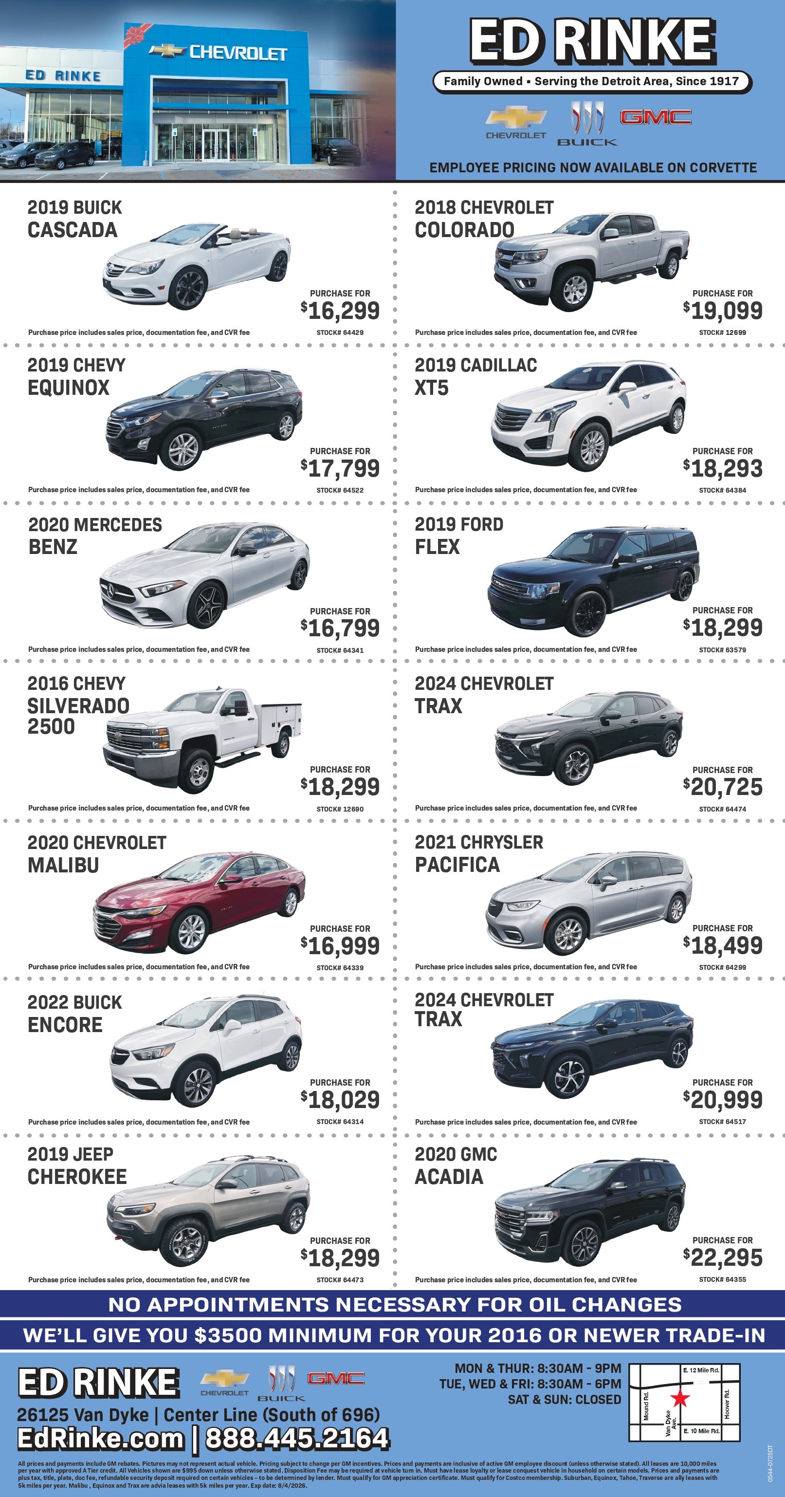 Weekly ad specials at Ed Rinke Buick GMC in Center Line MI