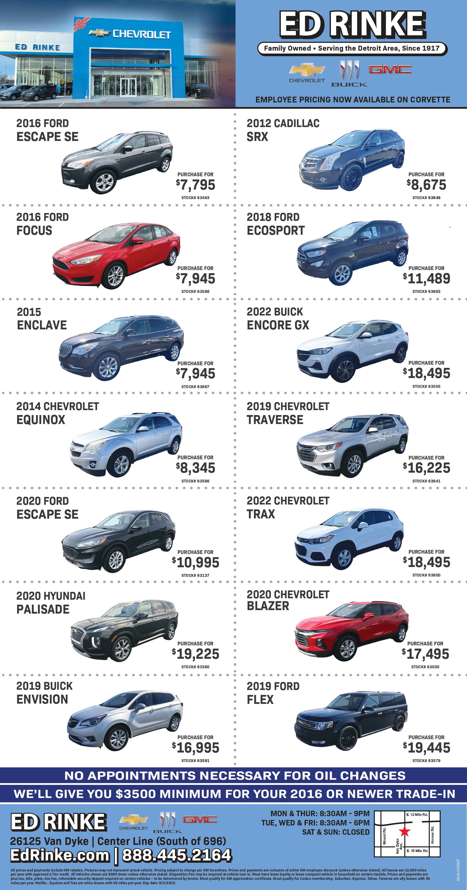 Weekly ad specials at Ed Rinke Buick GMC in Center Line MI