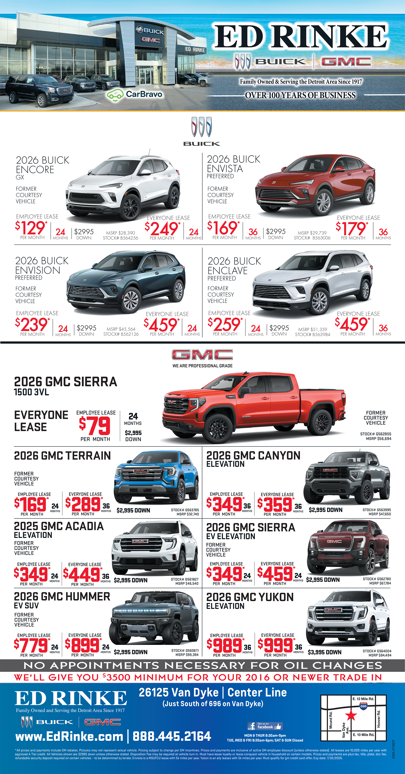 Weekly ad specials at Ed Rinke Buick GMC in Center Line MI